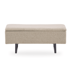 Malika penkki säilytystilalla, beige boucle 95x35x42 cm