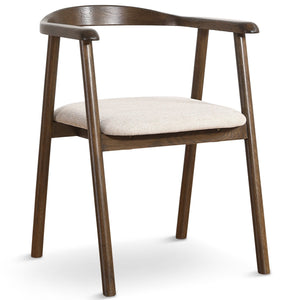 Jocelyn ruokapöydän tuolit savutettua tammea ja beige kangasistuin