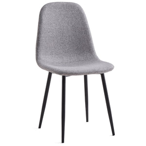 Anna ruokapöytätuoli - Harmaa tekstiili ja mustat jalat