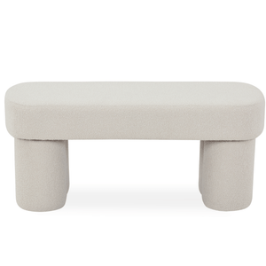 Linea penkki valkoinen Boucle 100x42x44 cm
