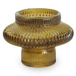 Nala lasinen kynttilänjalka meripihkainen 6 cm