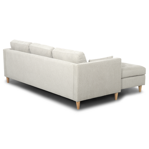 Lulu - Oikealle ja vasemmalle käännettävä sohvasohva vaaleanbeige - L: 215 x S: 82 x K: 78 cm