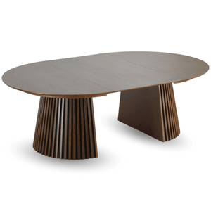 Lewis – Säleikköpyöreä ruokapöytä savutammiviilua, jatkettava 150/190/230 CM – 2 jatkolevyä sisältyy hintaan