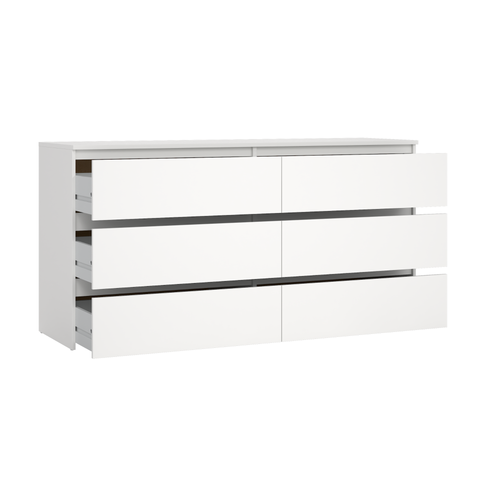 Maise lipasto 70x138x41 cm, 6 laatikkoa, valkoinen