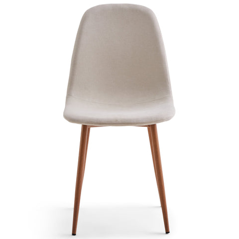 Anna ruokapöytätuoli - beige tekstiili ja tammi-look