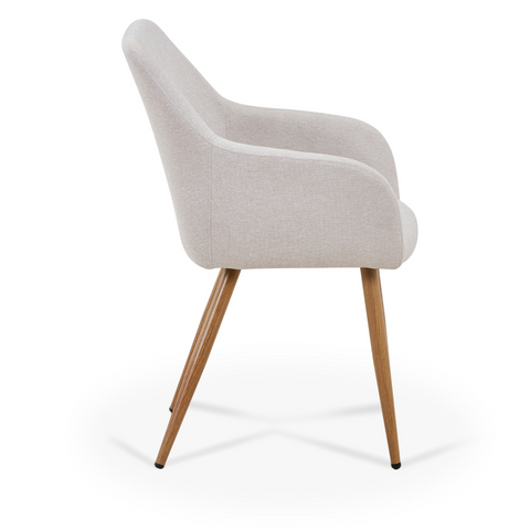 Jenna ruokapöydän tuolit - beige tekstiili ja tammi-look