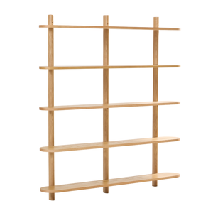 Juliet seinähylly tammesta, jossa on 5 hyllyä K 140 x S 22 x L 130 cm