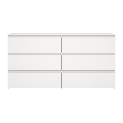 Maise lipasto 70x138x41 cm, 6 laatikkoa, valkoinen