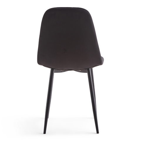 Anna ruokapöytätuoli - verhoiltu mustalla veluurilla