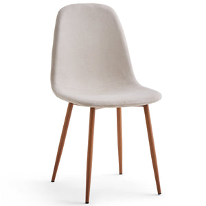 Anna ruokapöytätuoli - beige tekstiili ja tammi-look