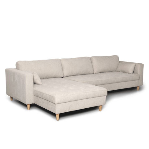 Brandy - Oikea- ja vasenkätinen käännettävä sohvasohva beige - L: 290 x S: 96 x K: 80 cm