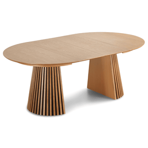 Lewis - Pyöreä ruokapöytä tammiviilulla ja jatkolevyillä 120/160/200 CM - 2x jatkolehtiä mukana