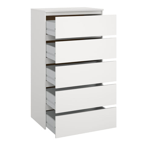 Maise lipasto K:114 x L:65 x S:41 cm, 5 laatikkoa, valkoinen