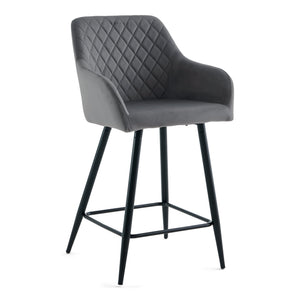 Carlo - baarijakkara harmaa velour käsinojilla 65 cm