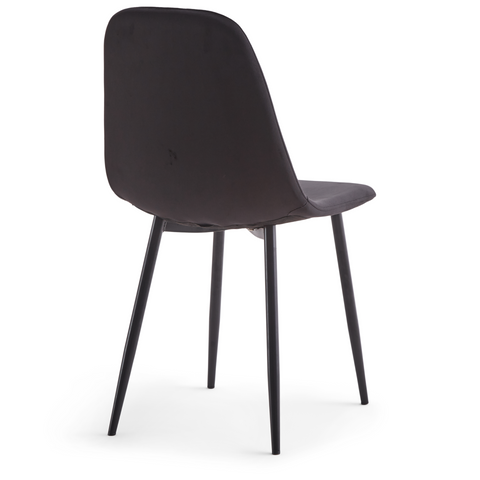 Anna ruokapöytätuoli - verhoiltu mustalla veluurilla