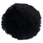 Musta pyöreä karitsannahkatyyny mustalla Ø35 cm Jäljitelmä