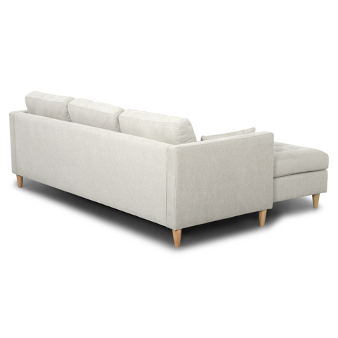 Lulu - Oikealle ja vasemmalle käännettävä sohvasohva vaaleanbeige - L: 215 x S: 82 x K: 78 cm