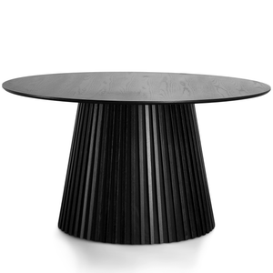 Lewis - Slat Round Dining Table mustaa tammiviilua Ø140 cm