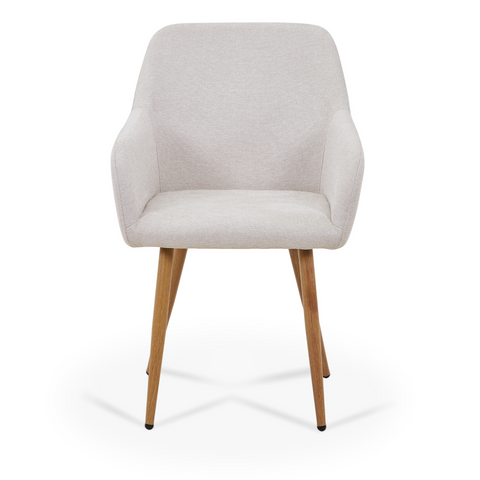 Jenna ruokapöydän tuolit - beige tekstiili ja tammi-look