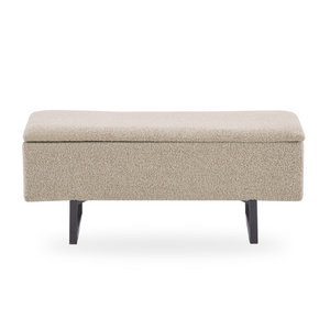 Malika penkki säilytystilalla, beige boucle 95x35x42 cm