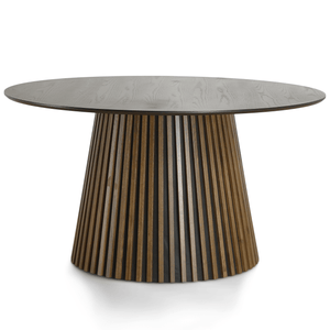 Lewis - Pyöreä ruokapöytä savutettua tammiviilua Ø140 cm