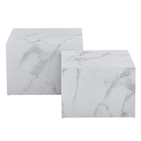 Adele - Sohvapöydät valkoisella marmoripainatuksella