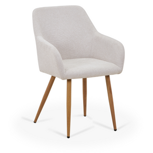 Jenna ruokapöydän tuolit - beige tekstiili ja tammi-look