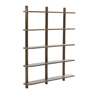 Julian seinähylly savutammesta, jossa on 5 hyllyä K:140 x S:22 x L:130 cm