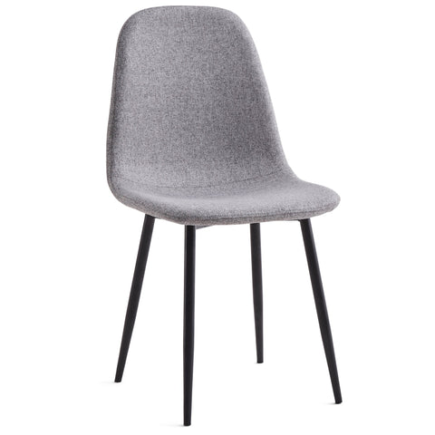 Anna ruokapöytätuoli - Harmaa tekstiili ja mustat jalat