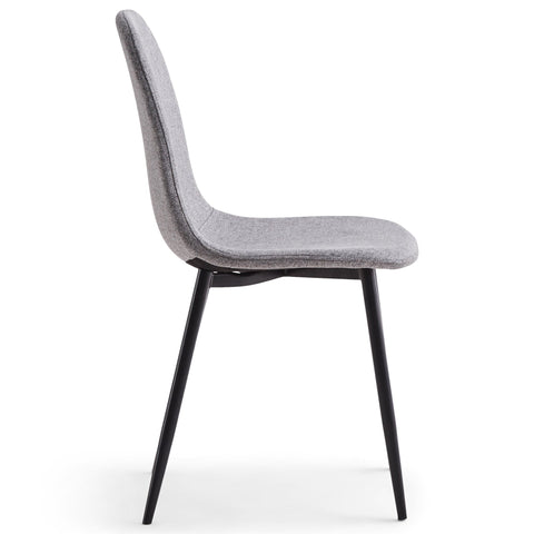 Anna ruokapöytätuoli - Harmaa tekstiili ja mustat jalat