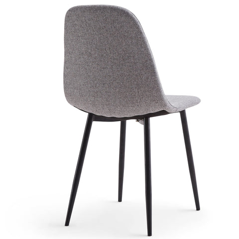 Anna ruokapöytätuoli - Harmaa tekstiili ja mustat jalat