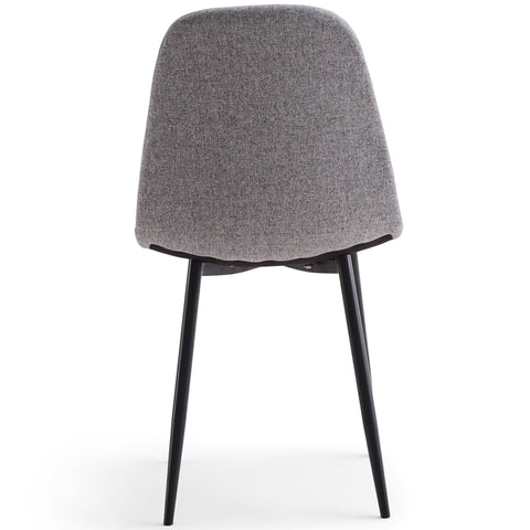 Anna ruokapöytätuoli - Harmaa tekstiili ja mustat jalat
