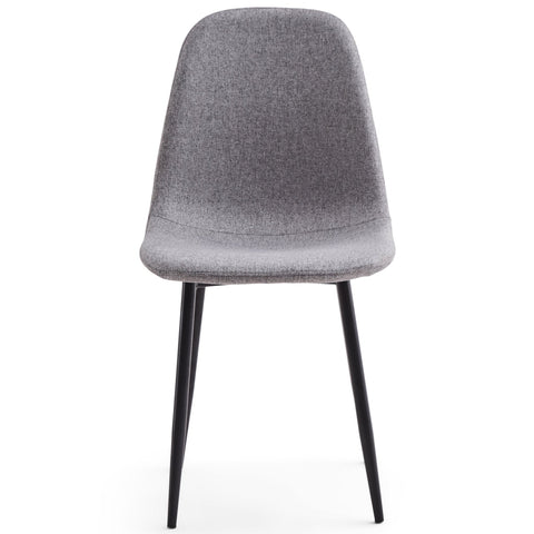 Anna ruokapöytätuoli - Harmaa tekstiili ja mustat jalat