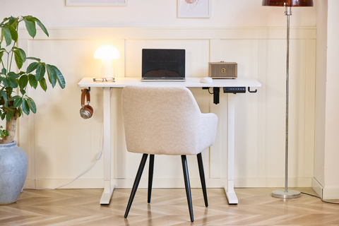 Damian korkeussäädettävä pöytä 120x60 cm valkoinen