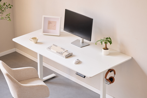 Damian korkeussäädettävä pöytä 160x80 cm valkoinen