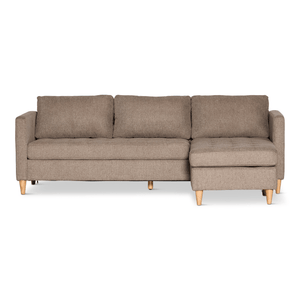 Lulu - Oikealle ja vasemmalle käännettävä sohvasohva hiekalla - L: 215 x S: 82 x K: 78 cm