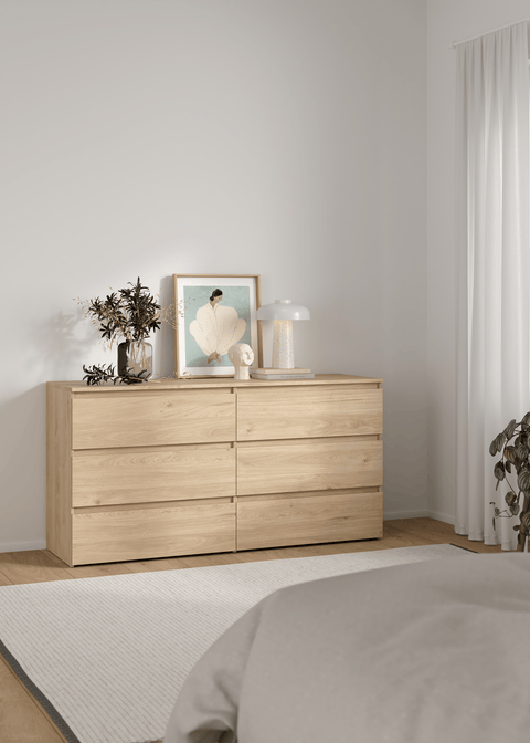Maise lipasto K:70 x L:138 x S:41 cm, 6 laatikkoa, tammenvärinen