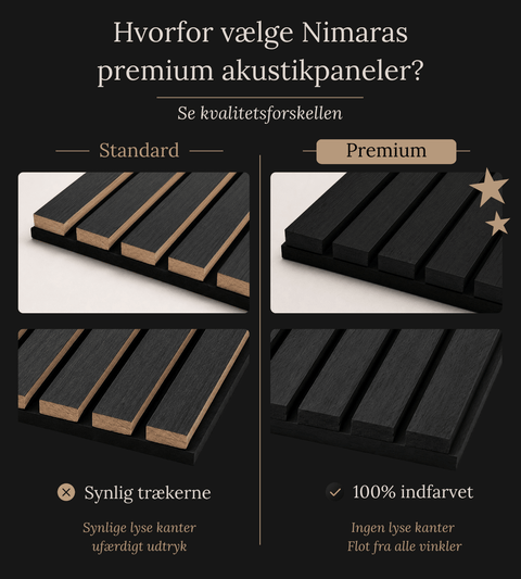 Akustinen paneelinäyte mustasta tammiviilusta 150 x 120 mm