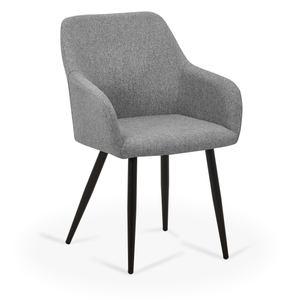 Jenna ruokapöytätuoli - tummanharmaa ja mustat jalat