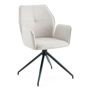 Minna ruokapöydän tuolit - beige tekstiili, 360 astetta kääntyvä toiminto