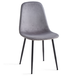 Anna ruokapöytätuoli - verhoiltu harmaa veluurilla