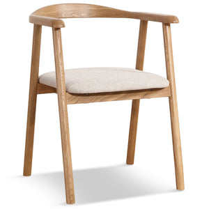 Jocelyn ruokapöydän tuolit tammea ja beige kangasistuin