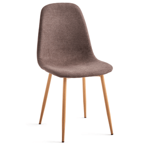 Anna ruokapöydän tuolit - ruskea tekstiili ja tammi-look