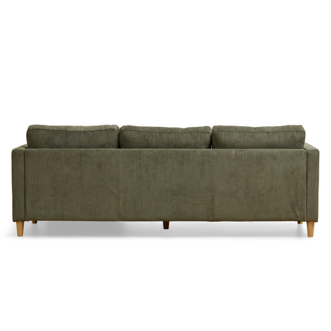 Ellis - Oikealle ja vasemmalle käännettävä sohva, vihreä sametti - L: 215 x S: 82 x K: 78 cm