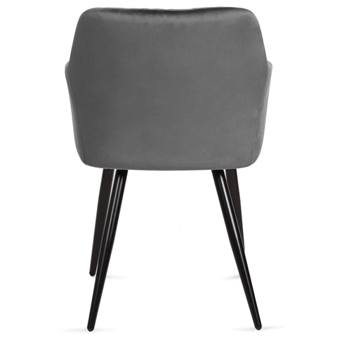 Carlo ruokapöytätuoli - Harmaa veluurinen käsinojilla varustettuna