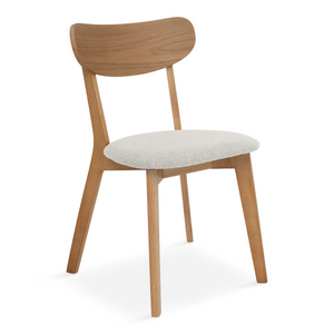 Rory ruokapöydän tuolit - Puinen tammituoli, jossa on verhoiltu istuinosa