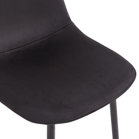 Anna ruokapöytätuoli - verhoiltu mustalla veluurilla