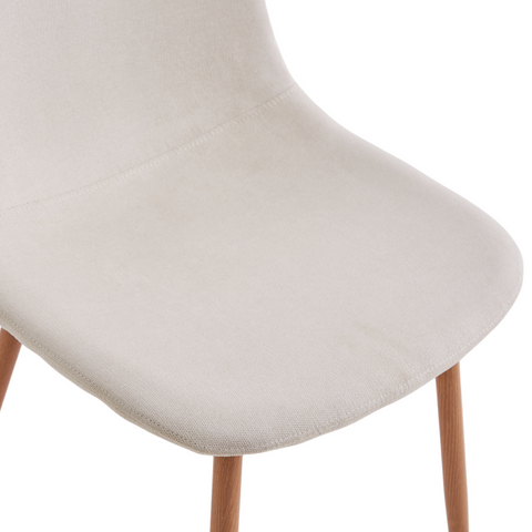 Anna ruokapöytätuoli - beige tekstiili ja tammi-look