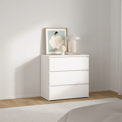 Maise lipasto 70x70x41 cm, 3 laatikkoa, valkoinen